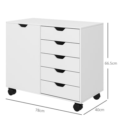 HOMCOM Multi-Storage Mobile Office Storage Cabinet - White 