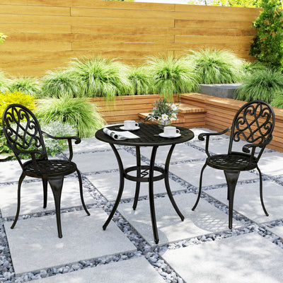 Outsunny Three-Piece Elegant Aluminium Garden Set - Black 