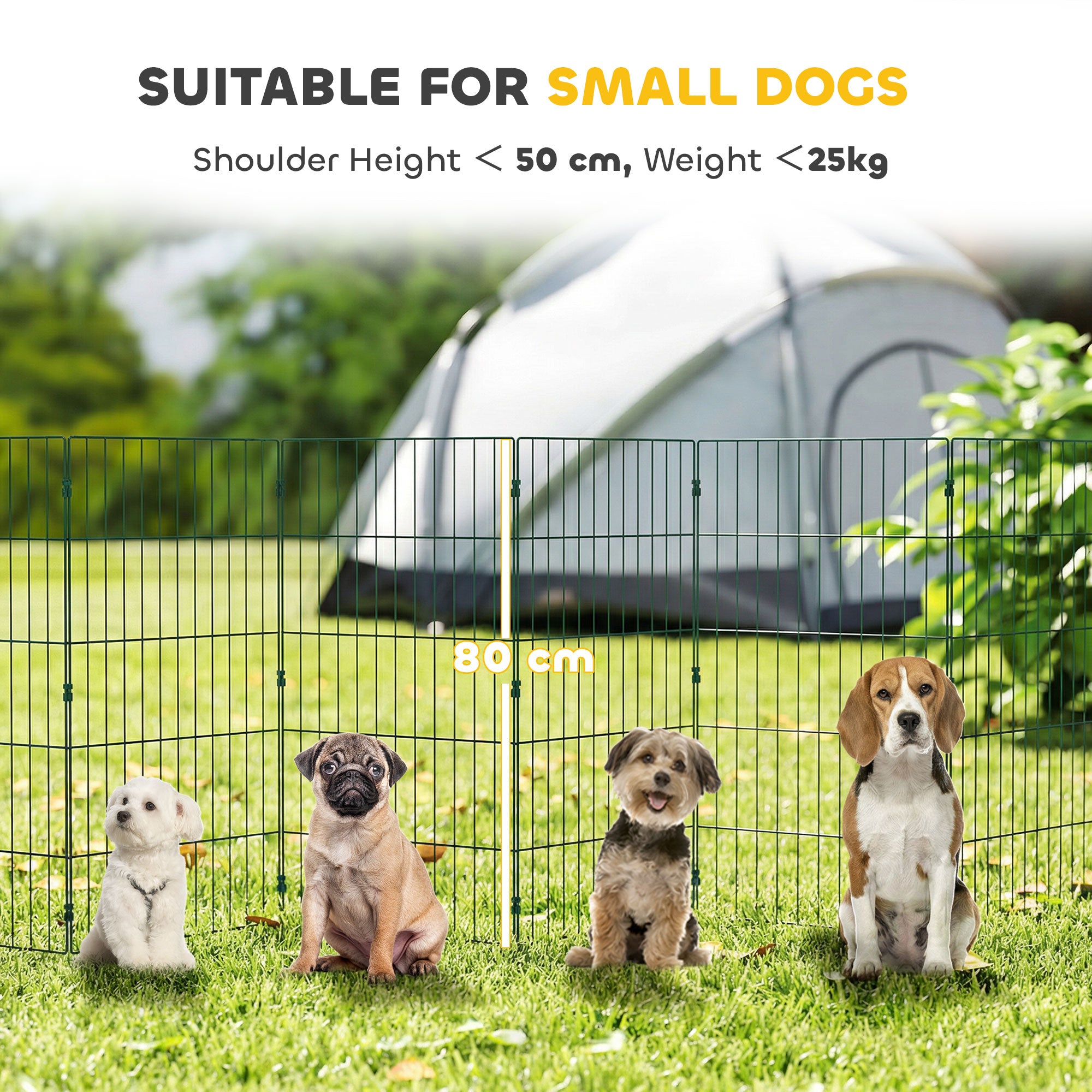 PawHut 8 Panel Pet Playpen for Medium Dogs Indoor Outdoor 80 cm Height 