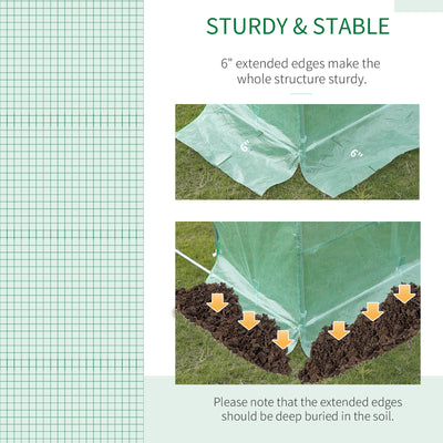 Outsunny 6 x 3 x 2m Greenhouse Replacement Cover ONLY Winter Garden Plant PE Cover for Tunnel Walk-in Greenhouse with Roll-up Windows Door Outdoor, Green 