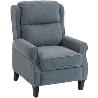 HOMCOM Recliner Armchair with Extended Leg Rest - Grey 