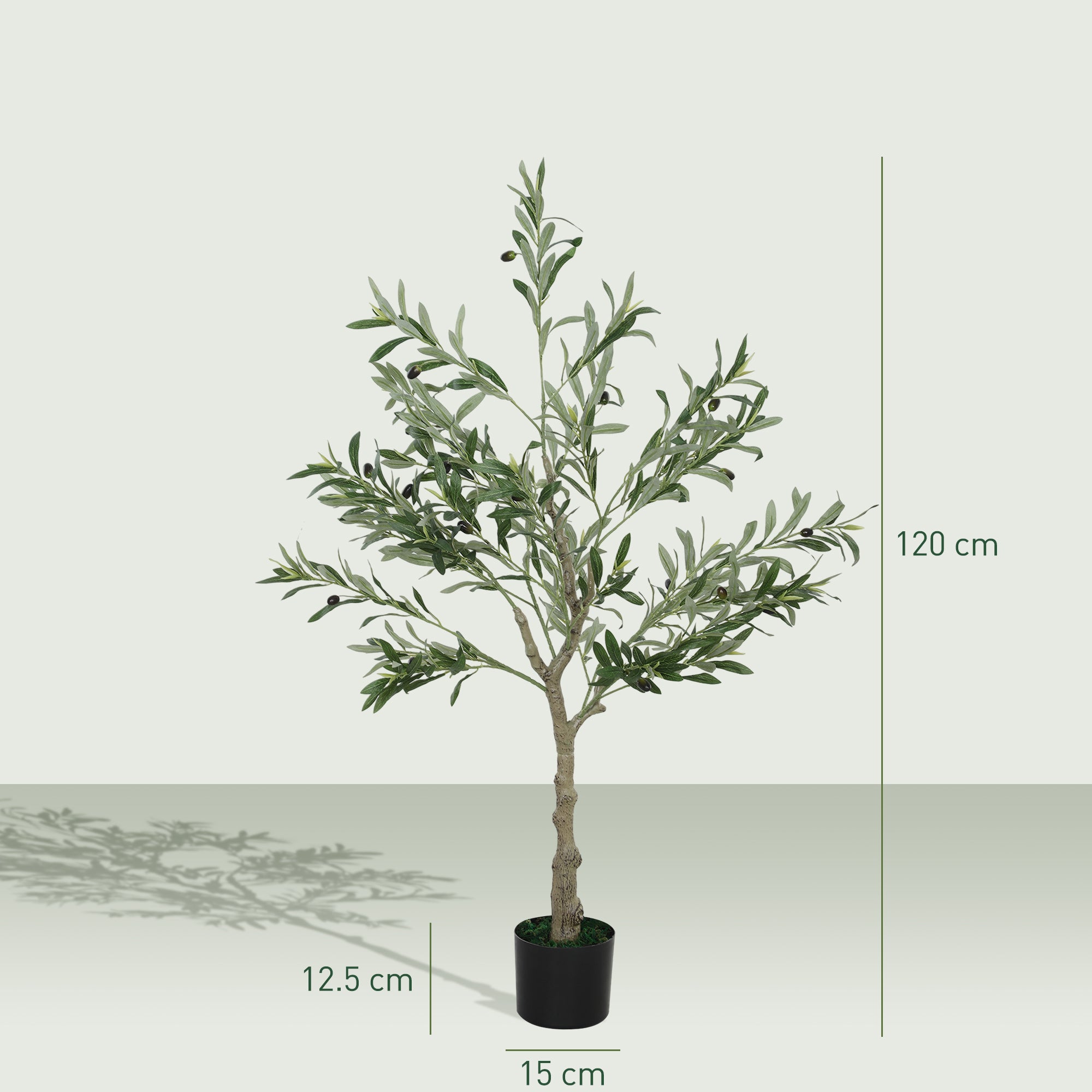 HOMCOM Set of Two Silk Leaf Artificial Olive Trees