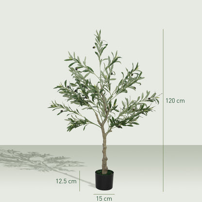 HOMCOM Set of Two Silk Leaf Artificial Olive Trees