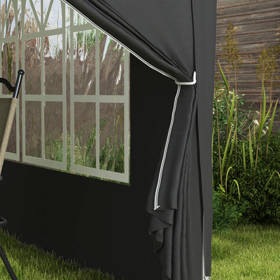 Outsunny 3 x 3(m) Pop Up Gazebo, Water and UV Resistant Party Tent Camping Canopy Marquee with  Carry Bag, Black 