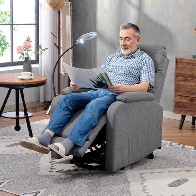 HOMCOM Electric Rise/Recline Armchair, with Reading Light - Grey 