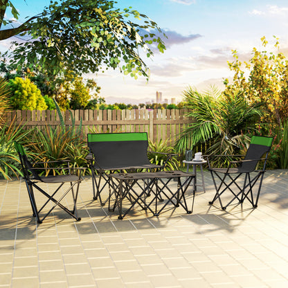 Outsunny Four-Piece Portable Picnic Table Set - Green 
