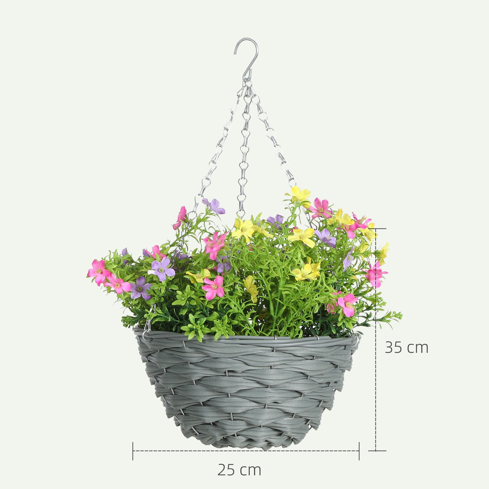 HOMCOM Set of 2 Artificial Hanging Cosmos Flowers - Multi-Colored 