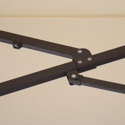 Outsunny 4.6m Double-Sided Patio Parasol Sun Umbrella-Beige 