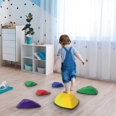 AIYAPLAY 6-Piece Stepping Stones for Kids, Stackable Sensory Toys Outdoor Indoor, Obstacle Course for Balance and Motor Skills 