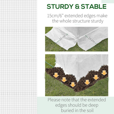 Outsunny Greenhouse Replacement Cover ONLY Winter Garden Plant PE Cover with Roll-up Windows Door, 6 x 3 x 2m White 