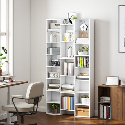 HOMCOM 21-Compartment Bookshelf - White 