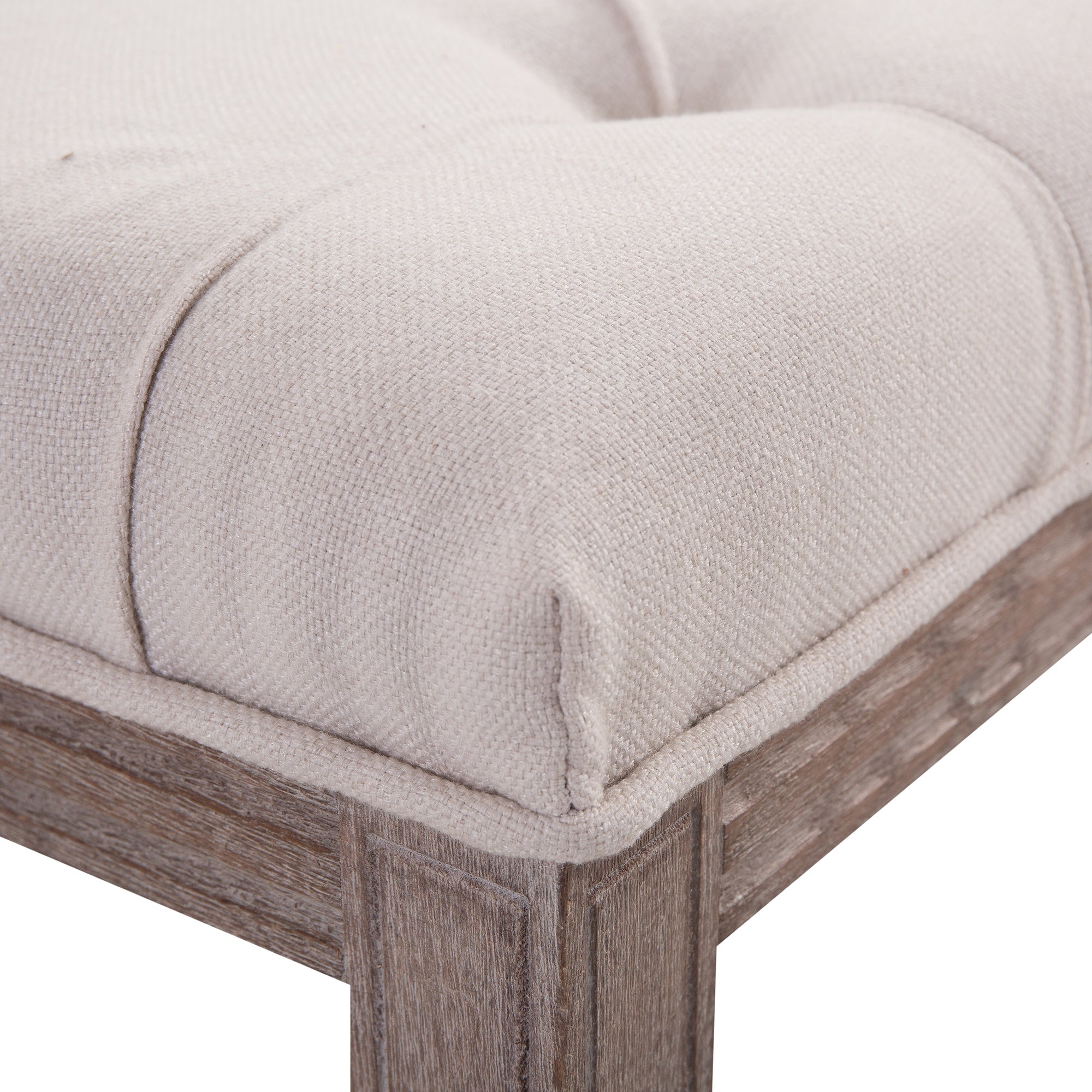 HOMCOM Bed End Side Chaise Lounge Sofa Stool Chic Button Tufted Window Hallway Seat Bench Wooden Leg Fabric Cover Padded Beige 