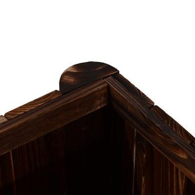 Outsunny Wooden Raised Garden Bed, 120 x 50 x 45cm Elevated Planter Box, Outdoor Flower Bed with Drainage Gaps, Easy Assembly 