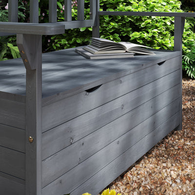 Outsunny Two-Seater Garden Storage Bench - Grey 
