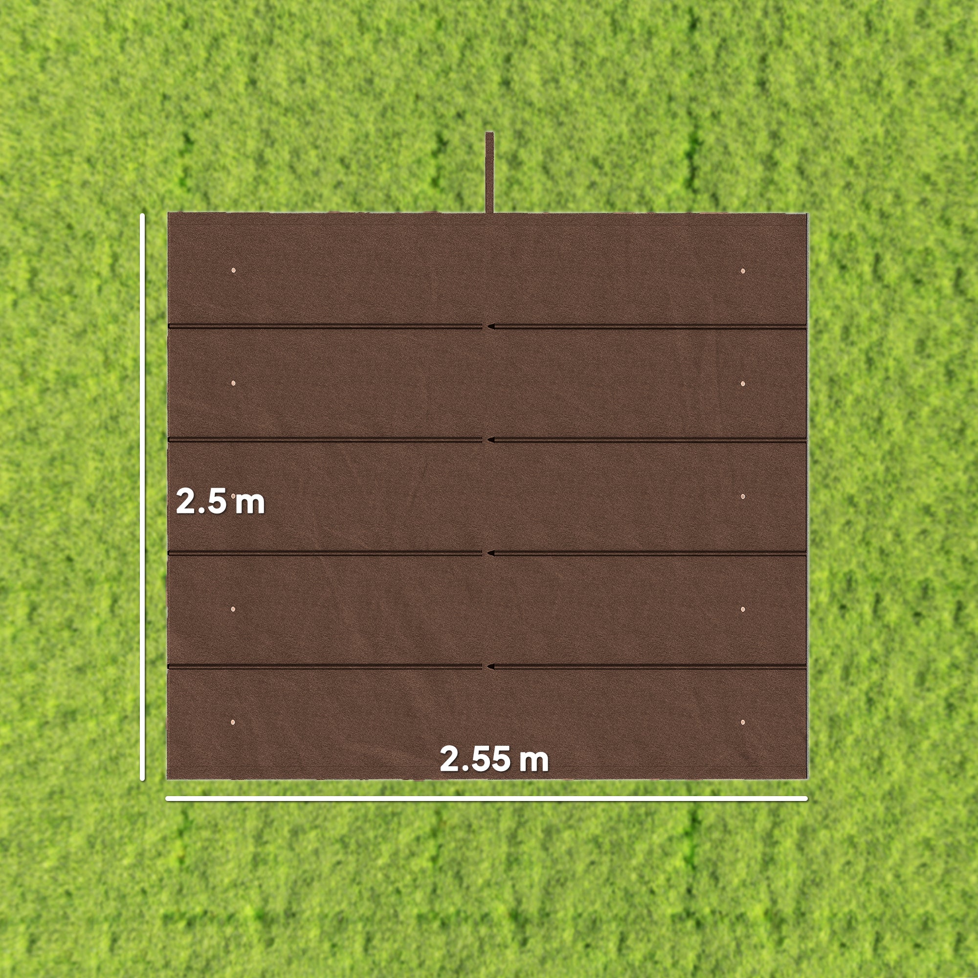 Outsunny Retractable Pergola Cover, 2.55 x 2.5 m Replacement Canopy Fabric for 3 x 3 m Frame, Roof Top Only, Brown 