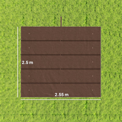 Outsunny Retractable Pergola Cover, 2.55 x 2.5 m Replacement Canopy Fabric for 3 x 3 m Frame, Roof Top Only, Brown 