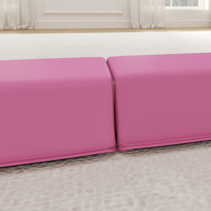 SPORTNOW 7.7ft Folding Gymnastics Beam, Floor Balance Beam for Kids with Anti-Slip Base, Gymnastics Equipment for Home, Pink