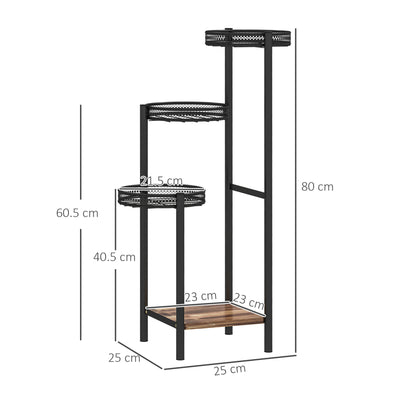 Outsunny Four-Tier Steel Plant Stand - Black 