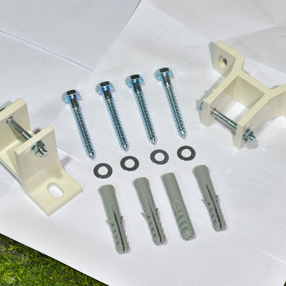 Outsunny Manual Retractable Awning, 3x2.5 m-Blue/White Stripes