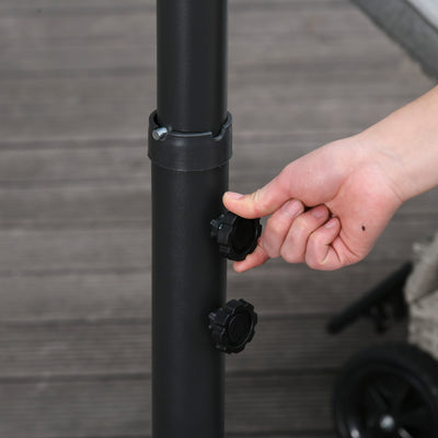 Outsunny 2.45m Overhanging Cantilever Parasol, with Cross Base - Black 