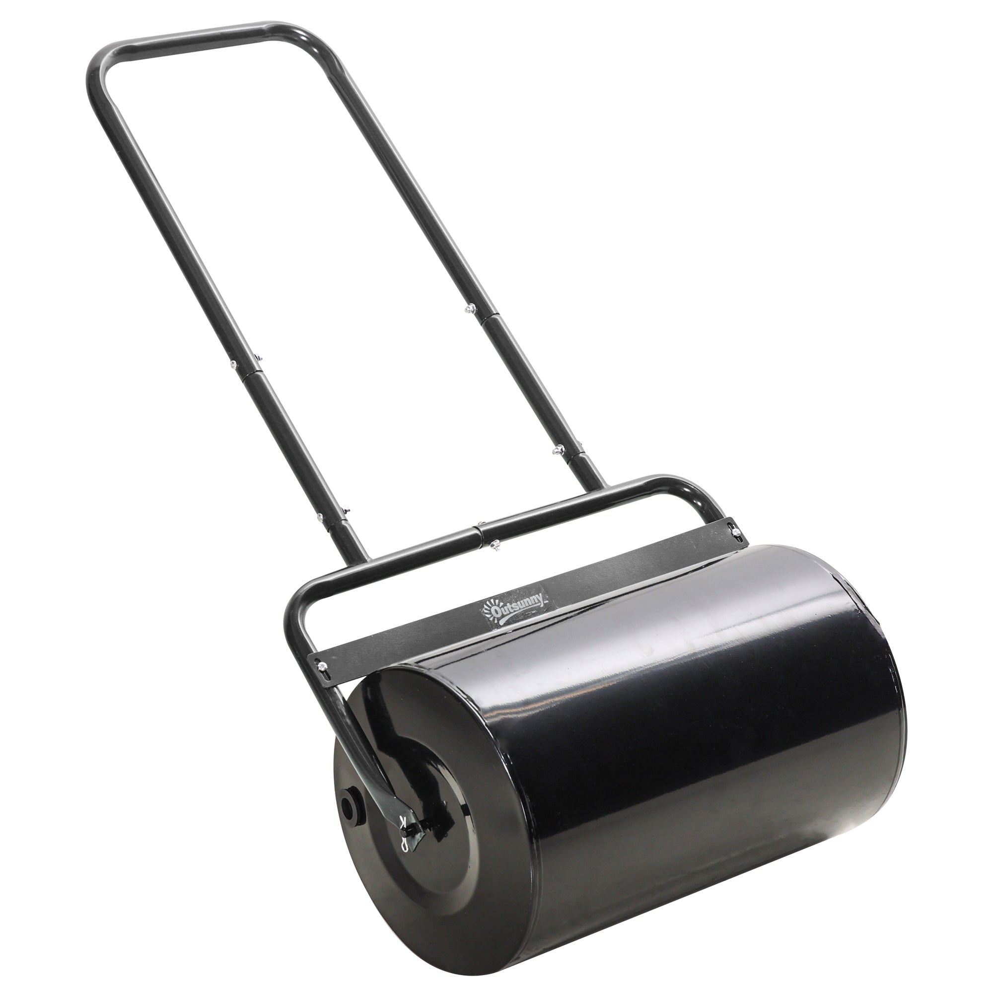Outsunny 38L Fillable Cylinder Steel Lawn Roller - Black 