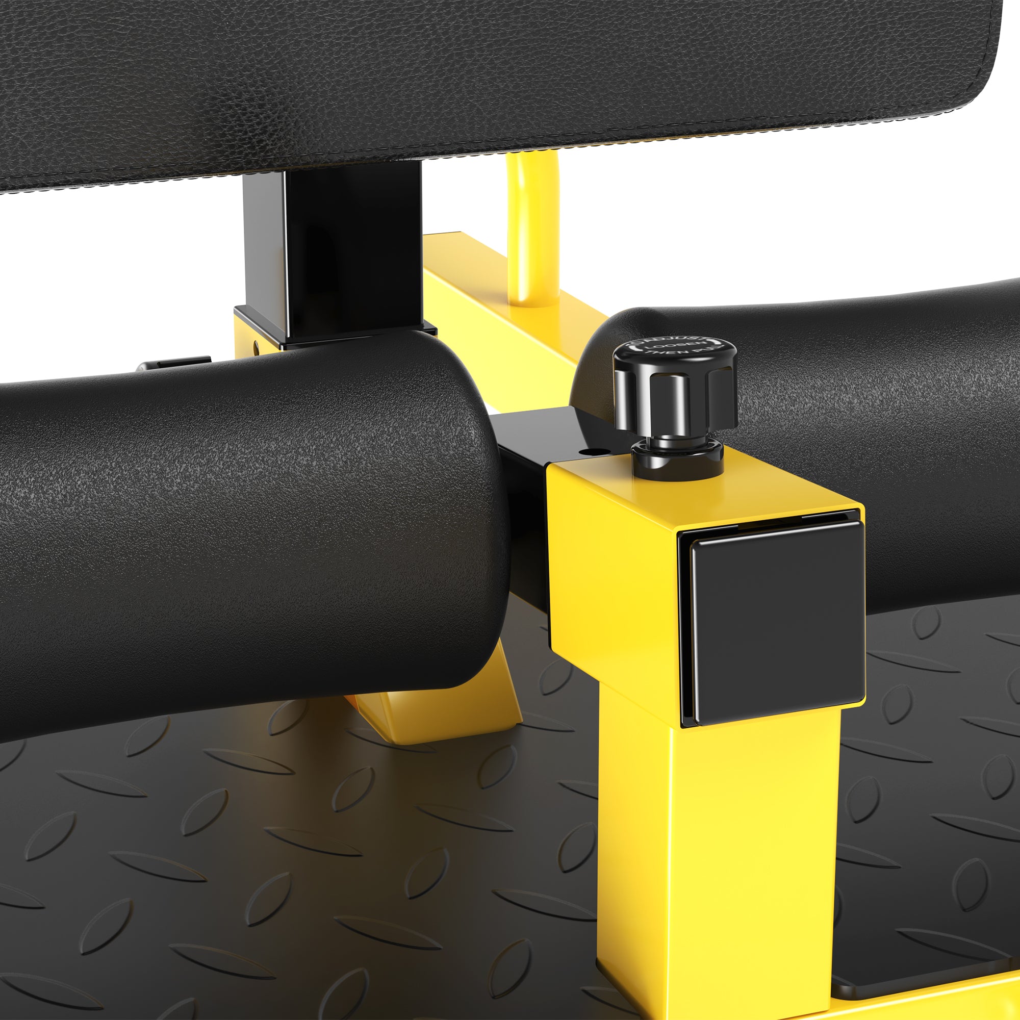 HOMCOM Squat Machine with Push Up Stand, Padded Hip Thrust Bench with Adjustable Cushion for Home Gym Work Out, Yellow 