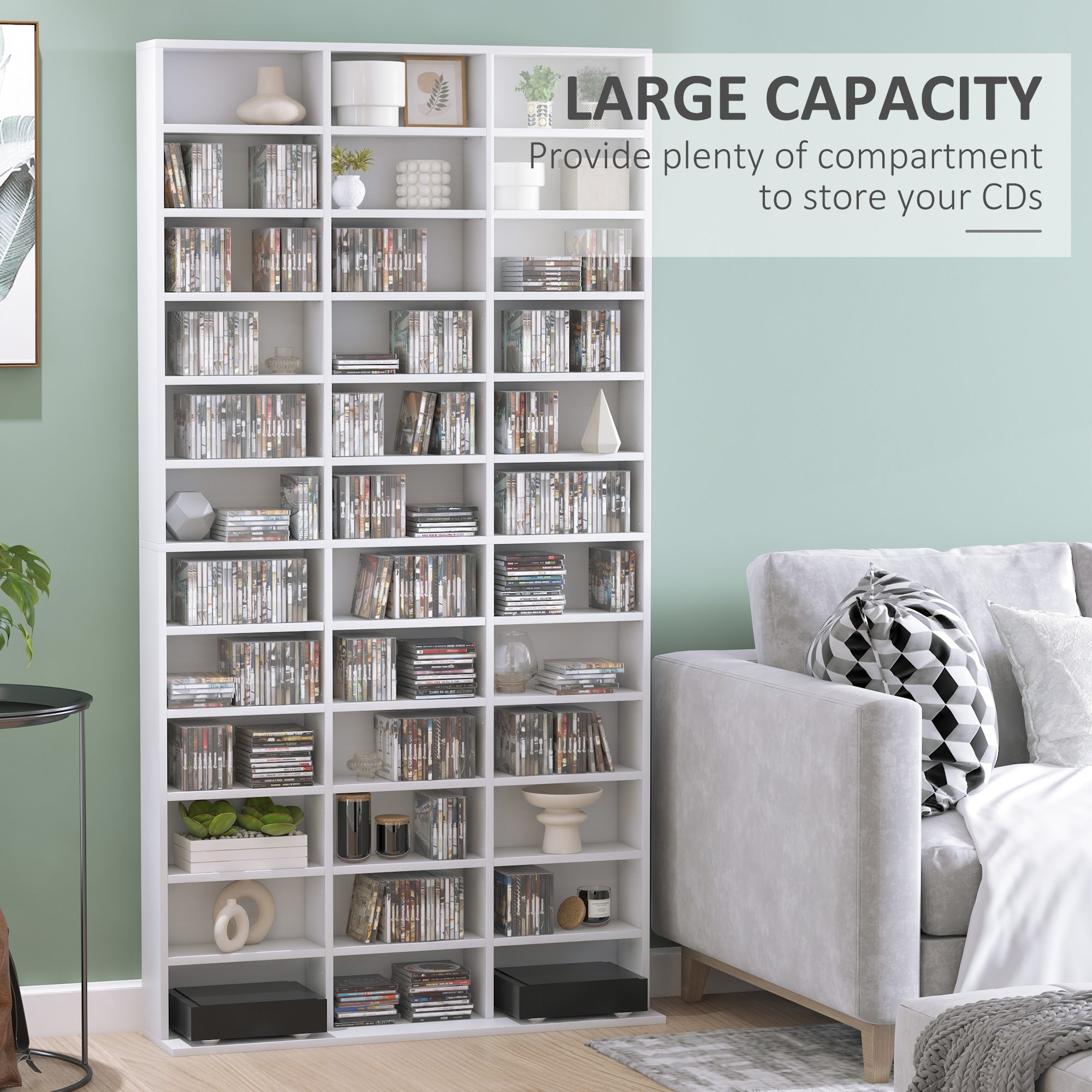 HOMCOM 33 Adjustable Compartment Storage Unit - White 