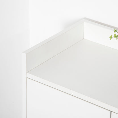 HOMCOM Modern Shoe Cabinet Storage Organizer with Doors and Shelves for Hallway & Entryway, 60L x 30W x 92Hcm, White 
