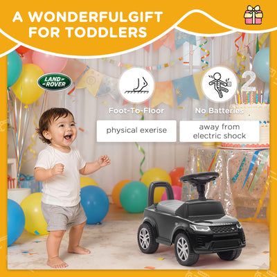 AIYAPLAY Land Rover Licensed Toddler Ride on Car with Horn, Engine Sounds, Under-Seat Storage, for 18-36 Months, Black 
