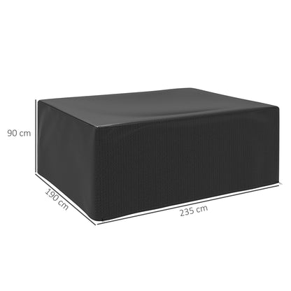 Outsunny Garden Furniture Cover, Waterproof Anti-UV Large Protective Patio Set Covers, 235 x 190 x 90cm, Black 