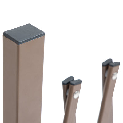 Outsunny Set of 2 Expanding Garden Fencc, Aluminium Freestanding Foldable Picket Fence, 300cmx103.5 cm, Dark Brown 