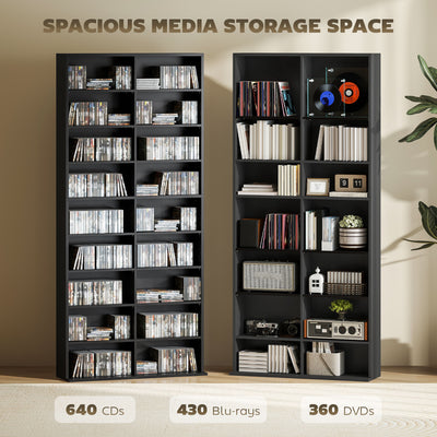 HOMCOM 640 CD Storage Tower - Black 