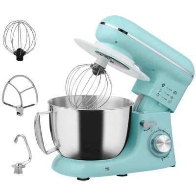 HOMCOM 1300W Kitchen Stand Mixer, with Accessories - Blue 