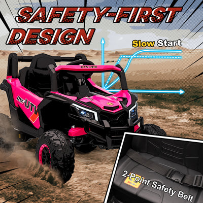 AIYAPLAY 12V Kids Ride On Car with Remote Control, Kids Electric Car with Suspension System, Music, for Kids 3-5 Years, Pink 