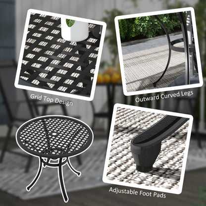 Outsunny Round Aluminium Table, with \'e2\'8c\'8050mm Parasol Hole