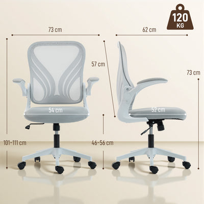HOMCOM Mesh Office Chair with Foldable Backrest - Light Grey 