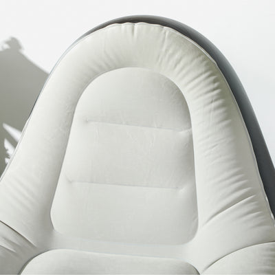 Outsunny Inflatable Sofa Chair and Foot Stool Set with Cup Holder, for Gaming, Reading and Movie Watching, Grey 