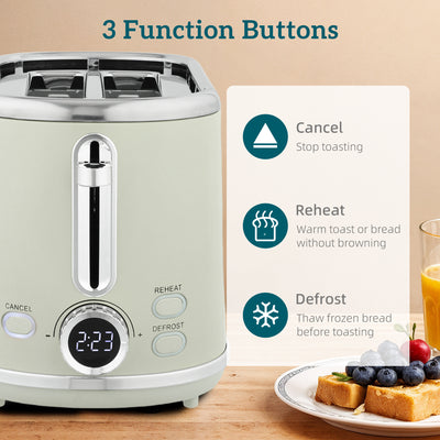 HOMCOM Polished Retro 40-100°C Kettle and Toaster Set - Grey 