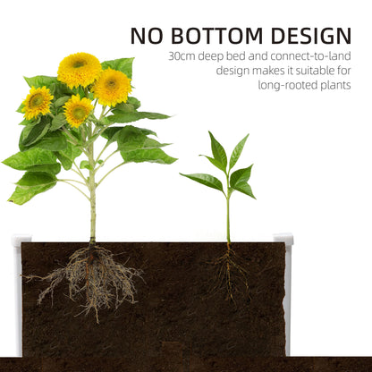 Outsunny 221L Raised Garden Bed, Weather-resistant PP Planter Box Containers for Outdoor Patio Plant Flower Vegetable,100 x 80 x 30 cm 