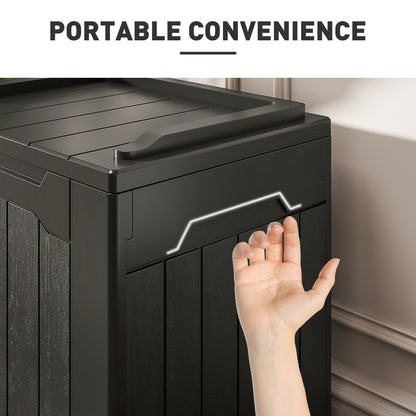 HOMCOM 107 L Plastic Storage Chest with Lid - Charcoal Grey 