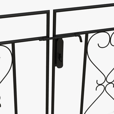 Outsunny Decorative Garden Arch, with Gate - Black 
