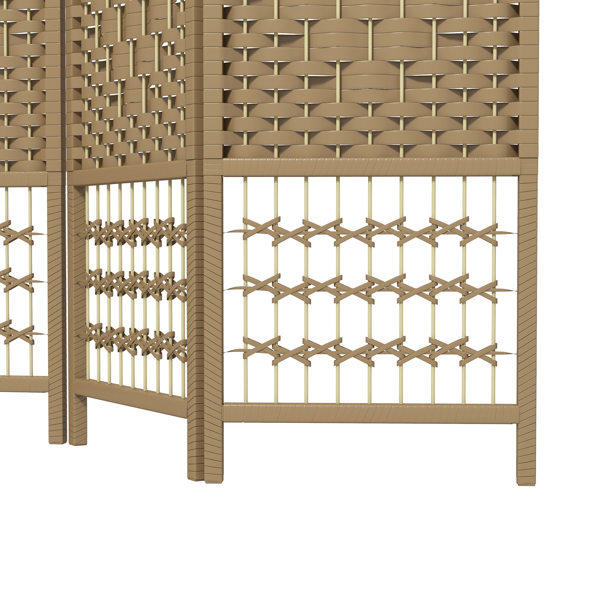 HOMCOM 3 Panel Folding Room Divider, Privacy Screen, Freestanding Paravent Partition Separator Natural Wood 