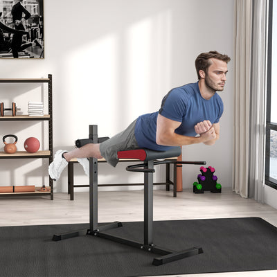 SPORTNOW Back Extension Roman Chair, Hyperextension Bench with Adjustable Leg Roller for Back, Abdominal and Gluteal Training 