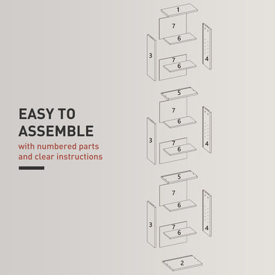HOMCOM 260 Narrow CD Storage Unit - Grey 