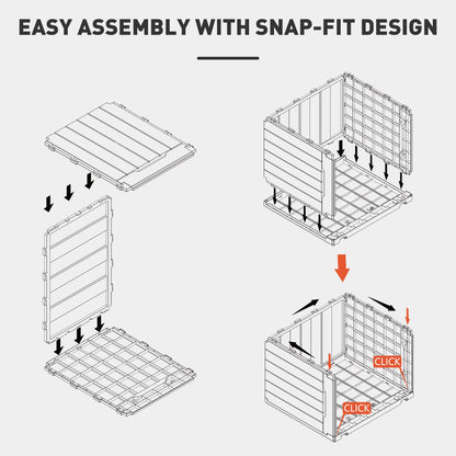 HOMCOM 107 L Plastic Storage Chest with Lid - Charcoal Grey 