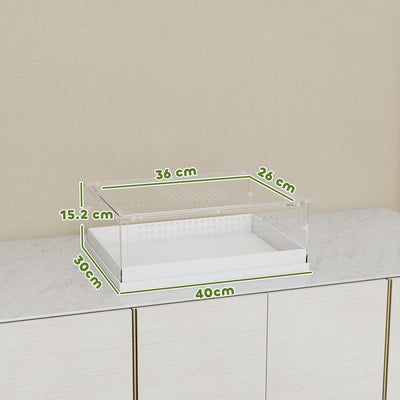 PawHut Acrylic Reptile Terrarium with Top Sliding Door, Vents,  for Snake, Frog, Spider, Gecko, Tarantula, 40 x 30 x 15 cm 