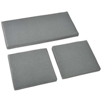 Outsunny Outdoor Seat Cushion Pads for Rattan Furniture, 3 PCs Garden Furniture Cushions, Dark Grey 
