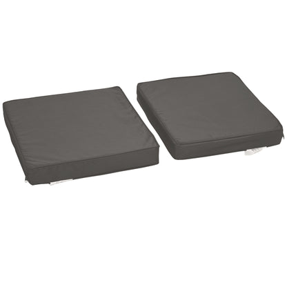 Outsunny Set of 2 Garden Seat and Back Cushion Set, Replacement Cushions for Outdoor Furniture with Seat Cushion and Back Cushion, Dark Grey 