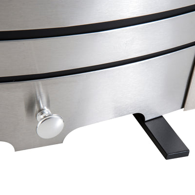 HOMCOM 2KW Stainless Steel Electric Fireplace Pebble Burning Effect Heater Fire Flame Indoor Stove LED Lighting 