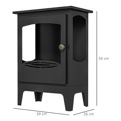 HOMCOM Freestanding Ethanol Fireplace, Steel Bioethanol Fireplace with Stainless Steel Flame Snuffer, 1.2L Tank, 3 Hours Burning Time for Indoor, Black 